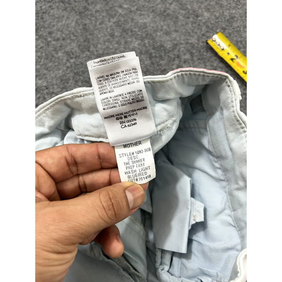 Mother Womens The Shaker Prep Fray Pants 27 Striped Ankle Killing Time Blue/Red - Picture 6 of 16